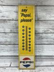 Vintage Pepsi Please 70s Metal Advertising Thermometer