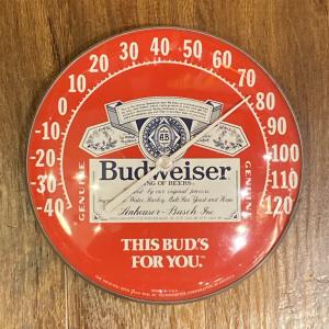 Budweiser Jumbo Dial Thermometer Vintage Beer Sign