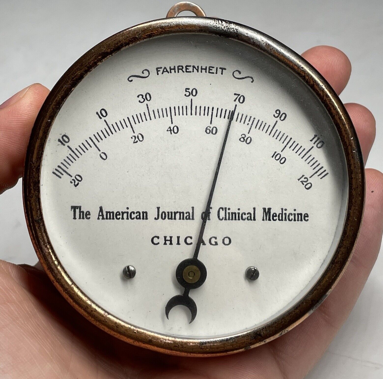 American Clinical Journal of Medicine Copper Advertising Thermometer
