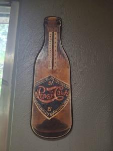 Pepsi-Cola Vintage Wooden Thermometer Sign 14.5"x4