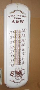 A&W Root Beer Vintage Thermometer Sign