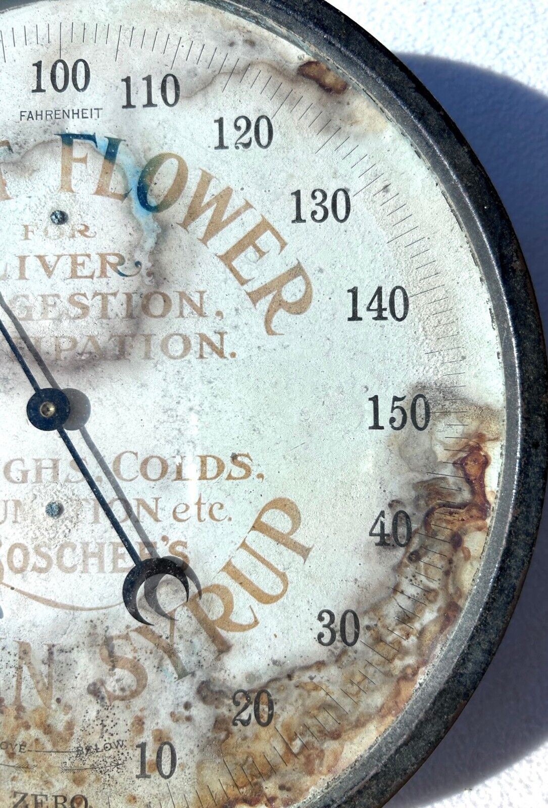 German Syrup Antique Advertising Thermometer
