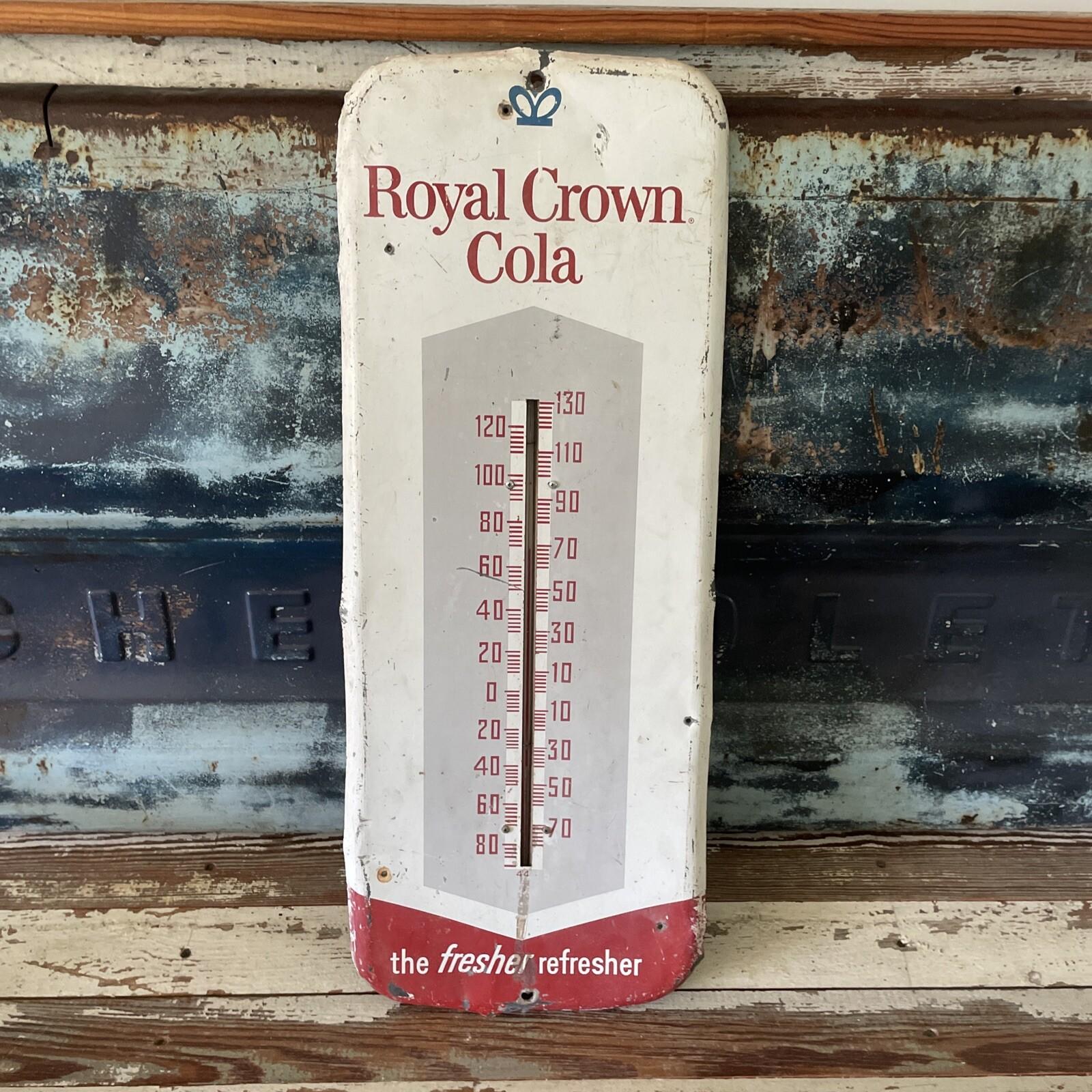 RC Royal Crown Cola Vintage Thermometer Tin Sign