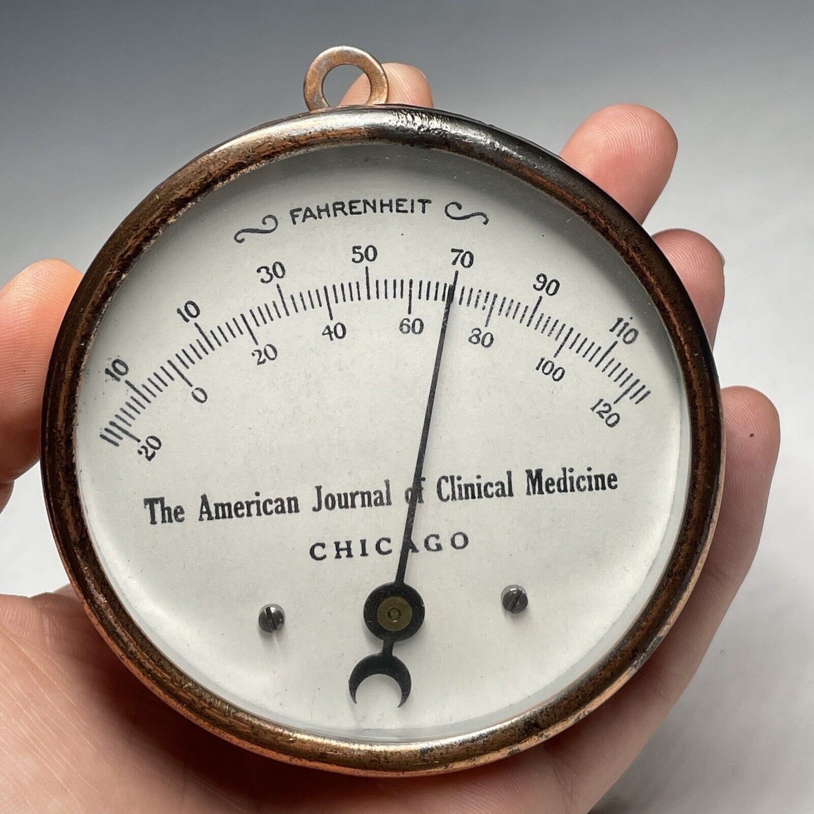 American Clinical Journal of Medicine Copper Advertising Thermometer