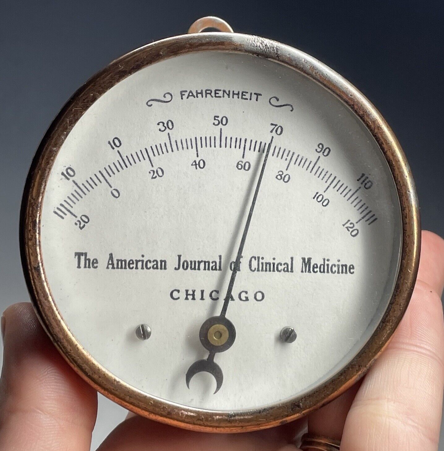 American Clinical Journal of Medicine Copper Advertising Thermometer