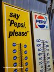 Vintage Pepsi Thermometers - Embossed Soda Sign Pair