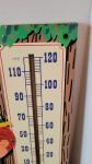 1960s Pabst Beer Fishing Figure Metal Thermometer