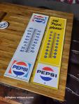 Vintage Pepsi Thermometers - Embossed Soda Sign Pair