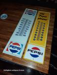 Vintage Pepsi Thermometers - Embossed Soda Sign Pair