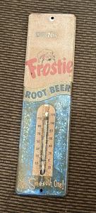 1960s Frosty Root Beer Vintage Thermometer, 12.5 inch