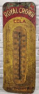 Vintage Royal Crown Cola Tin Thermometer
