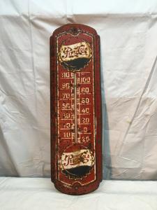 Vintage Pepsi Cola Metal Thermometer Sign 27" x 8