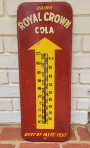 1948 Royal Crown Cola Metal Thermometer Sign