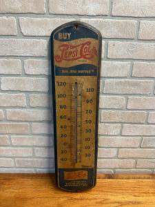 1940s Pepsi Cola Double Dot Thermometer Sign 27