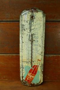 1960s Hires Root Beer Vintage Metal Thermometer