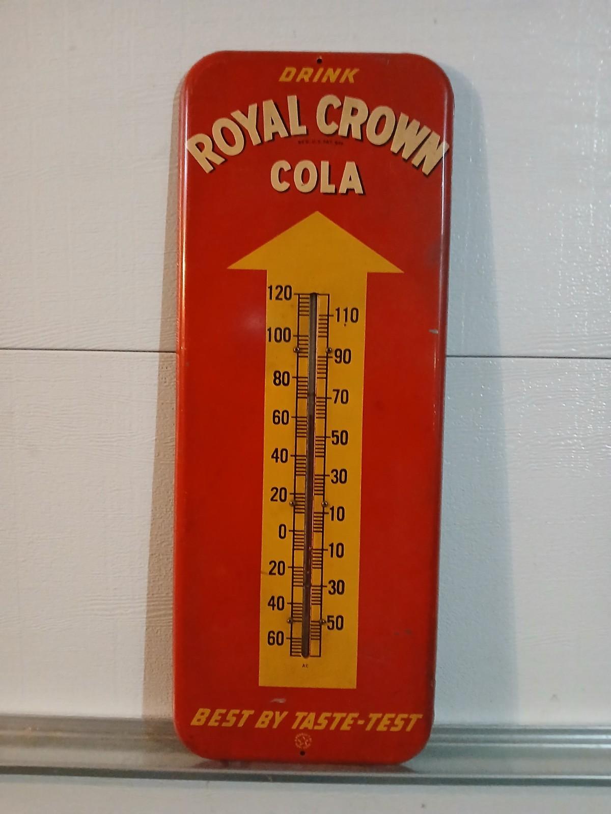1950s Royal Crown Cola Advertising Thermometer Sign