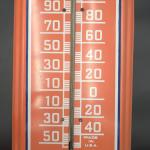 1950s Pepsi Cola Metal Thermometer with Bottle Cap