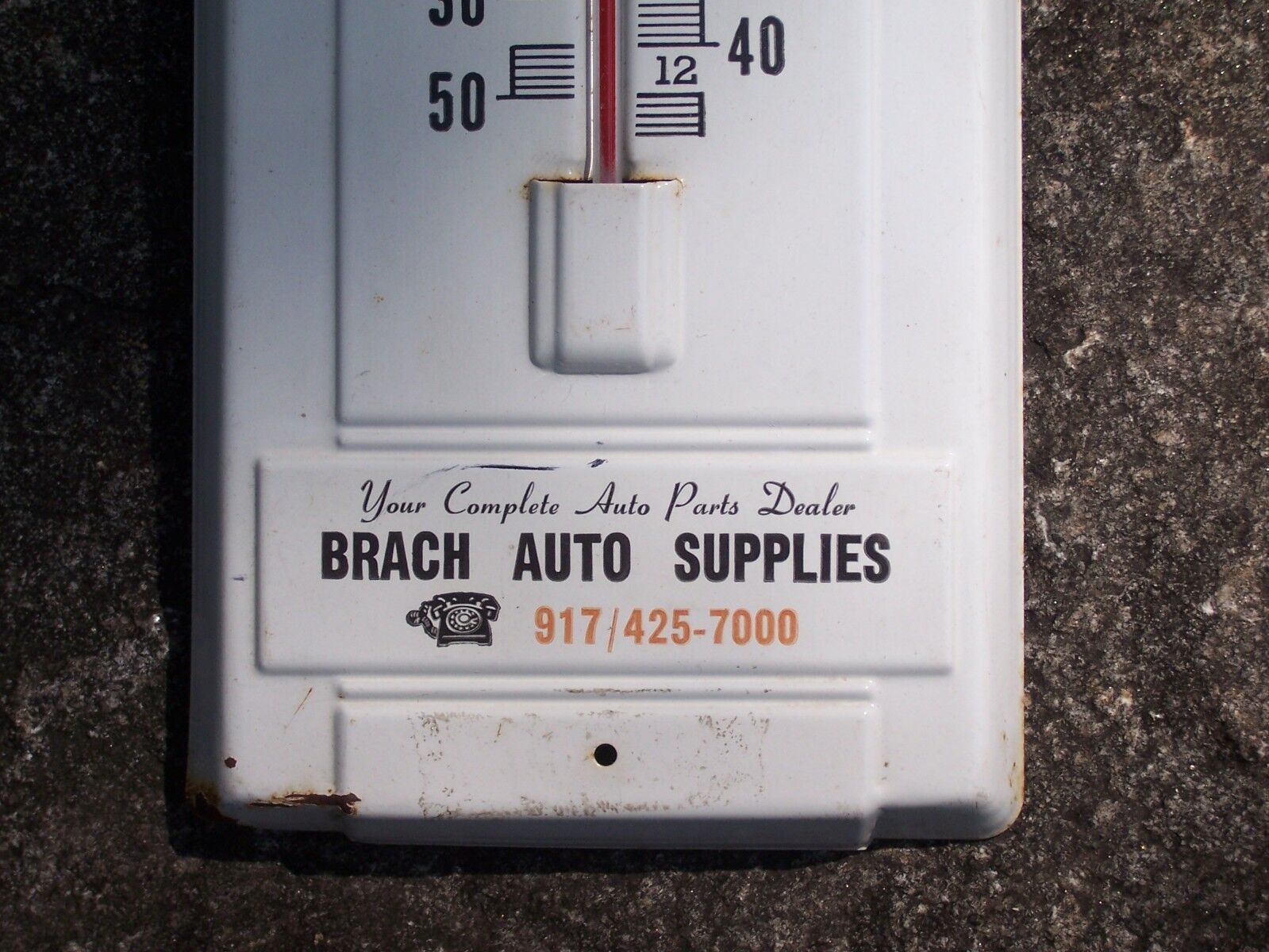 Working Vintage Trojan Auto Battery Advertising Thermometer