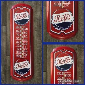 Pepsi Cola Vintage Style Metal Thermometer Sign