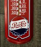 Pepsi Cola Vintage Style Metal Thermometer Sign