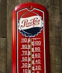 Pepsi Cola Vintage Style Metal Thermometer Sign