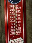 Pepsi Cola Vintage Style Metal Thermometer Sign