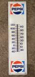 Retro Pepsi Sign Thermometer Metal 28x7” 1974