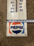 Retro Pepsi Sign Thermometer Metal 28x7” 1974