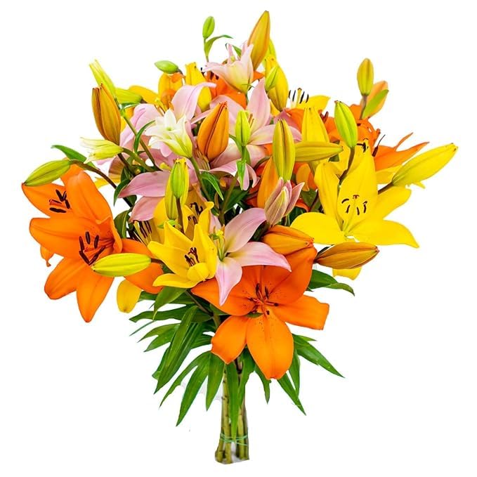Fall Sunrise Bouquet: Royal Lilies, Fresh Flowers, Multi-Bud