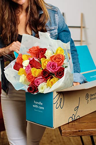 Rainbow Roses Bouquet for Feminine Occasions in 8 words