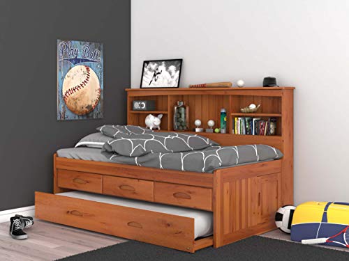 Twin Bookcase Daybed with Drawers and Trundle