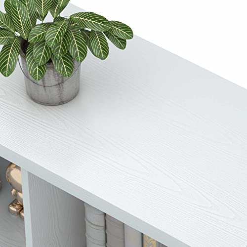 Industrial White Oak 6 Cube Bookcase Organizer