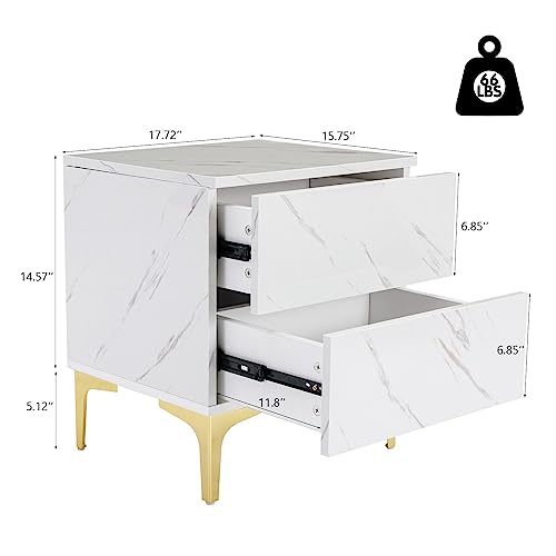 White Marble Print Living Room Furniture Set