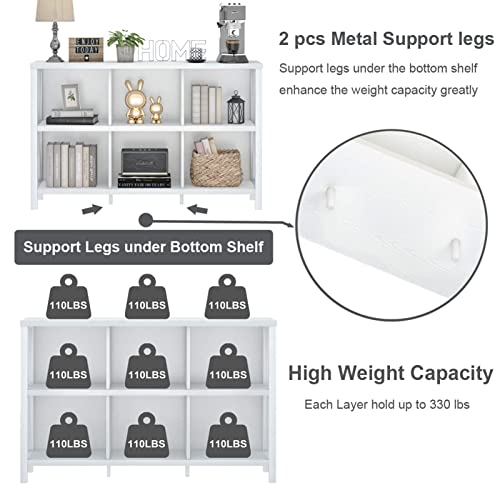 Industrial White Oak 6 Cube Bookcase Organizer