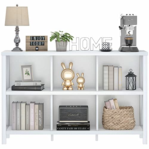 Industrial White Oak 6 Cube Bookcase Organizer