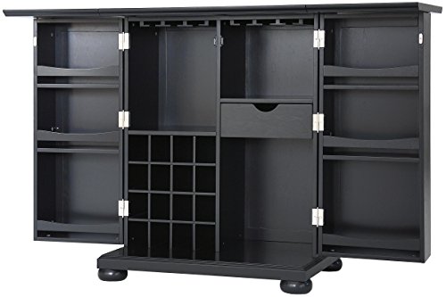 Alexandria Expandable Bar Cabinet - Black