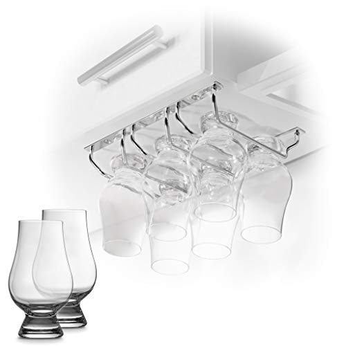 Under cabinet whisky glass rack for bar and kitchen
