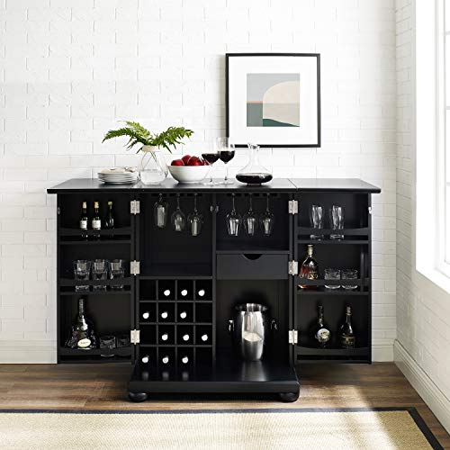 Alexandria Expandable Bar Cabinet - Black