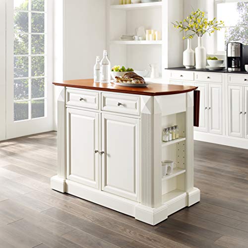 Crosley White Drop Leaf Kitchen Island/Breakfast Bar