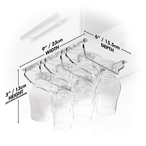 Under cabinet whisky glass rack for bar and kitchen