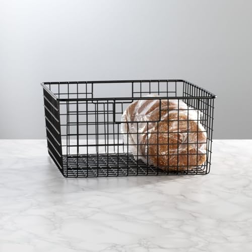 mDesign Metal Wire Storage Basket Organizer - 4 Pack