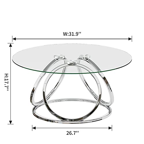 Modern Silver Round Coffee Table for Home & Office