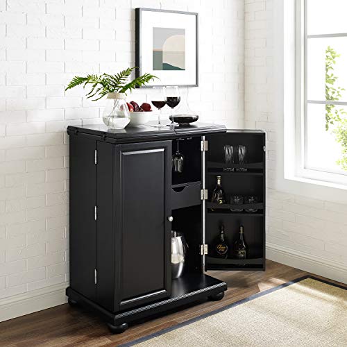Alexandria Expandable Bar Cabinet - Black