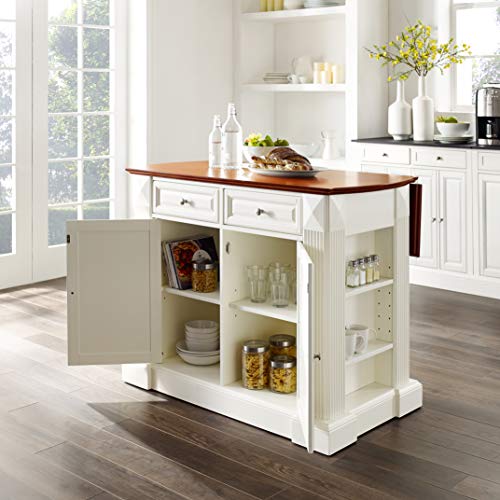 Crosley White Drop Leaf Kitchen Island/Breakfast Bar