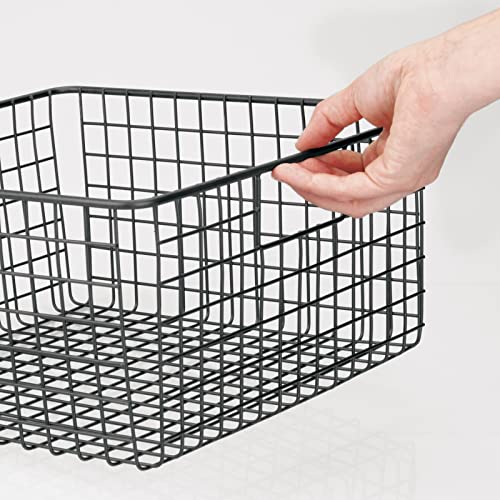 mDesign Metal Wire Storage Basket Organizer - 4 Pack