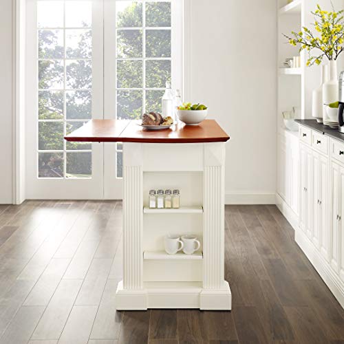 Crosley White Drop Leaf Kitchen Island/Breakfast Bar