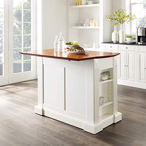 Crosley White Drop Leaf Kitchen Island/Breakfast Bar