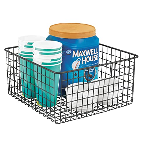 mDesign Metal Wire Storage Basket Organizer - 4 Pack