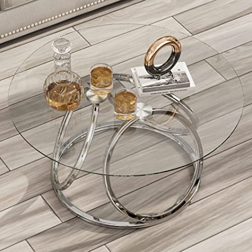 Modern Silver Round Coffee Table for Home & Office