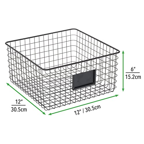 Square Steel Storage Baskets for Kitchen Pantry, Cabinet